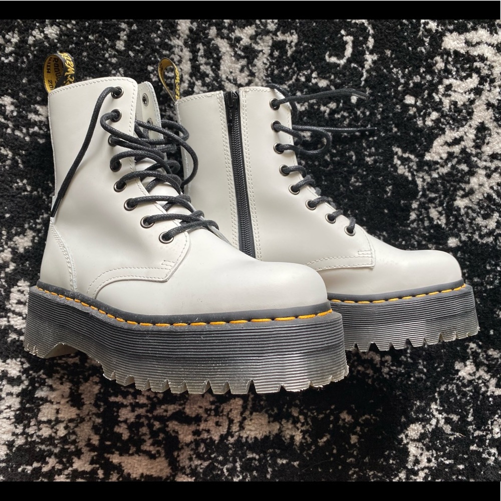 White Leather Lace up Platform Dr. Martens (never been worn!!)